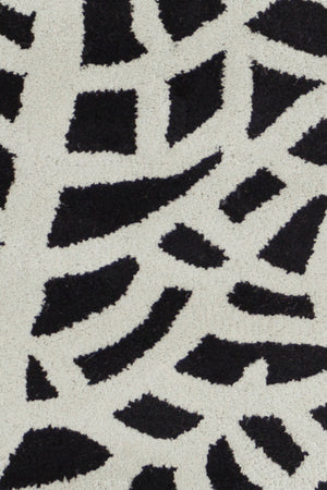 Chandra Rugs Stella 100% Wool Hand-Tufted Contemporary Wool Rug Black/Ivory 8' x 10'