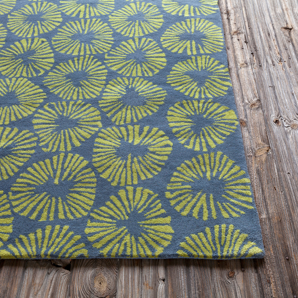 Chandra Rugs Stella 100% Wool Hand-Tufted Contemporary Wool Rug Grey/Green 8' x 10'