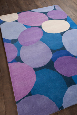 Chandra Rugs Stella 100% Wool Hand-Tufted Contemporary Wool Rug Pink/Purple/Blue/Cream 8' x 10'