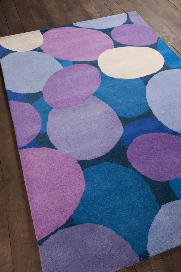 Chandra Rugs Stella 100% Wool Hand-Tufted Contemporary Wool Rug Pink/Purple/Blue/Cream 8' x 10'
