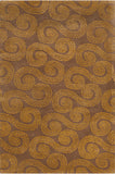 Chandra Rugs Stella 100% Wool Hand-Tufted Contemporary Wool Rug Brown/Gold 8' x 10'