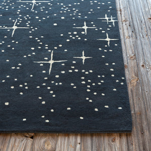 Chandra Rugs Stella 100% Wool Hand-Tufted Contemporary Wool Rug Black/Ivory 8' x 10'