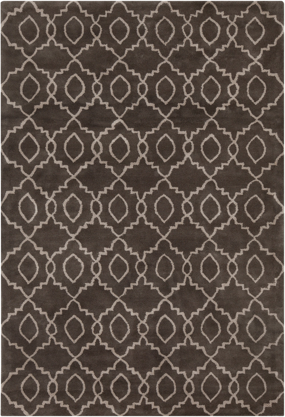 Chandra Rugs Stella 100% Wool Hand-Tufted Contemporary Wool Rug Charcoal/Cream 8' x 10'
