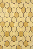 Chandra Rugs Stella 100% Wool Hand-Tufted Contemporary Wool Rug Yellow/Brown/Gold 8' x 10'