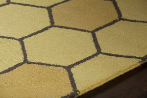 Chandra Rugs Stella 100% Wool Hand-Tufted Contemporary Wool Rug Yellow/Brown/Gold 8' x 10'