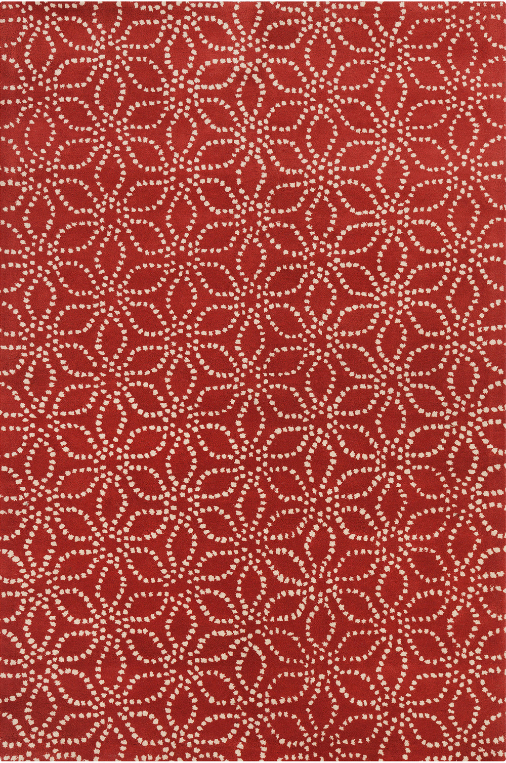 Chandra Rugs Stella 100% Wool Hand-Tufted Contemporary Wool Rug Red/White 8' x 10'