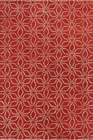 Chandra Rugs Stella 100% Wool Hand-Tufted Contemporary Wool Rug Red/White 8' x 10'