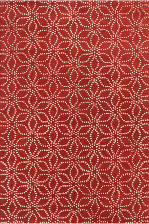 Chandra Rugs Stella 100% Wool Hand-Tufted Contemporary Wool Rug Red/White 8' x 10'