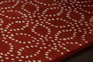 Chandra Rugs Stella 100% Wool Hand-Tufted Contemporary Wool Rug Red/White 8' x 10'