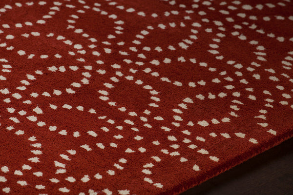 Chandra Rugs Stella 100% Wool Hand-Tufted Contemporary Wool Rug Red/White 8' x 10'