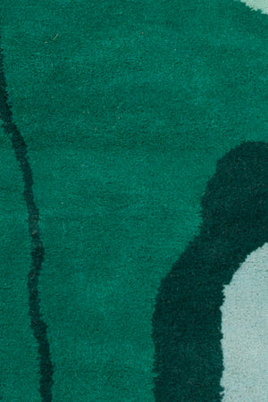Chandra Rugs Stella 100% Wool Hand-Tufted Contemporary Wool Rug Aqua/Green/Orange 8' x 10'
