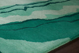 Chandra Rugs Stella 100% Wool Hand-Tufted Contemporary Wool Rug Aqua/Green/Orange 8' x 10'