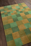 Chandra Rugs Stella 100% Wool Hand-Tufted Contemporary Wool Rug Green/Gold 8' x 10'