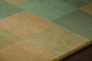 Chandra Rugs Stella 100% Wool Hand-Tufted Contemporary Wool Rug Green/Gold 8' x 10'