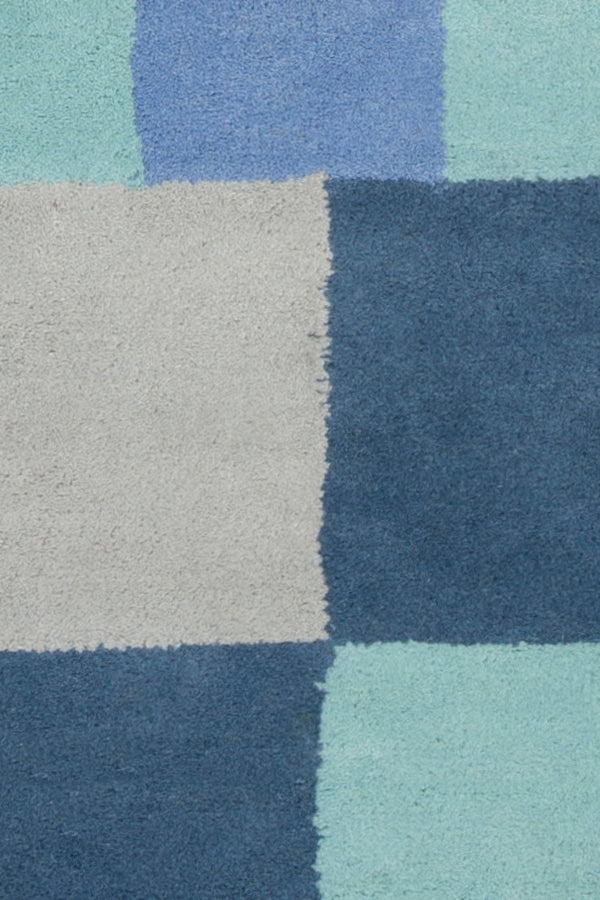 Chandra Rugs Stella 100% Wool Hand-Tufted Contemporary Wool Rug Blue/Grey 8' x 10'