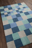 Chandra Rugs Stella 100% Wool Hand-Tufted Contemporary Wool Rug Blue/Grey 8' x 10'