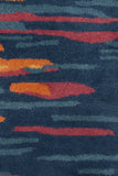 Chandra Rugs Stella 100% Wool Hand-Tufted Contemporary Wool Rug Blue/Grey/Red/Orange 8' x 10'