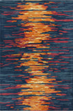 Chandra Rugs Stella 100% Wool Hand-Tufted Contemporary Wool Rug Blue/Grey/Red/Orange 8' x 10'