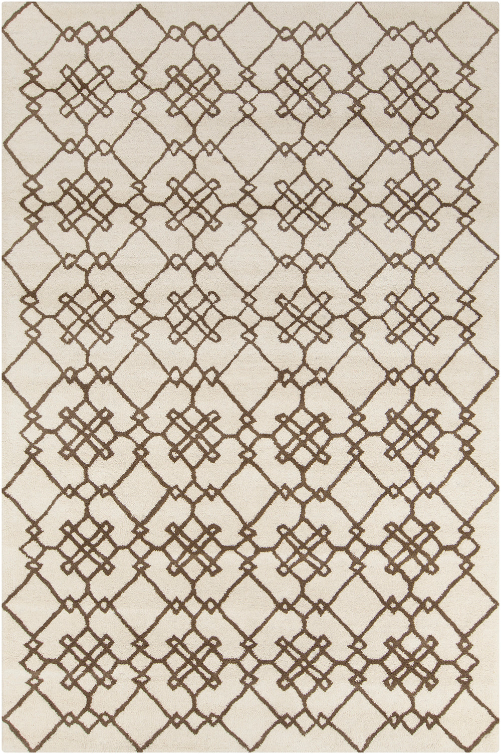 Chandra Rugs Stella 100% Wool Hand-Tufted Contemporary Wool Rug Cream/Brown 8' x 10'