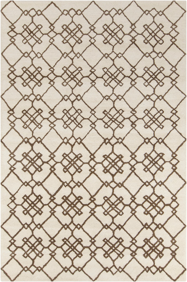 Chandra Rugs Stella 100% Wool Hand-Tufted Contemporary Wool Rug Cream/Brown 8' x 10'