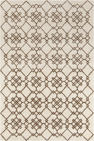 Chandra Rugs Stella 100% Wool Hand-Tufted Contemporary Wool Rug Cream/Brown 8' x 10'