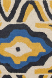 Chandra Rugs Stella 100% Wool Hand-Tufted Contemporary Wool Rug Cream/Yellow/Blue/Black 8' x 10'