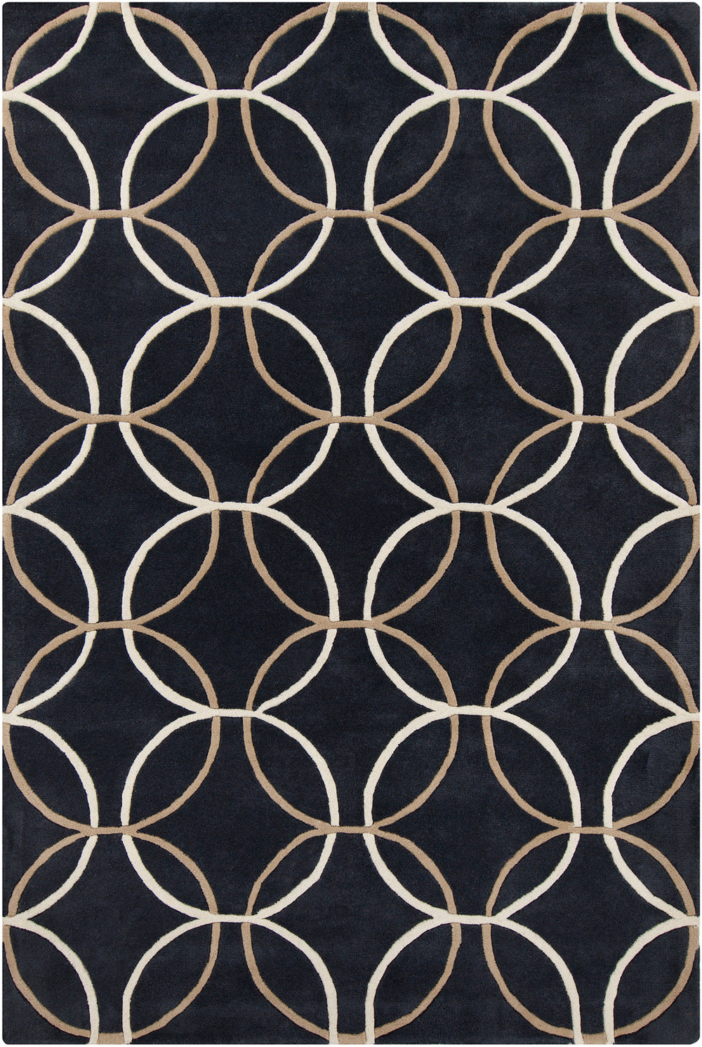 Chandra Rugs Stella 100% Wool Hand-Tufted Contemporary Wool Rug Charcoal/Taupe/Cream 8' x 10'