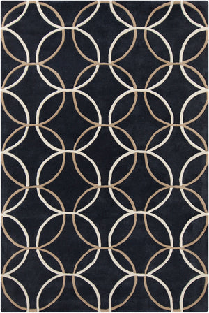 Chandra Rugs Stella 100% Wool Hand-Tufted Contemporary Wool Rug Charcoal/Taupe/Cream 8' x 10'