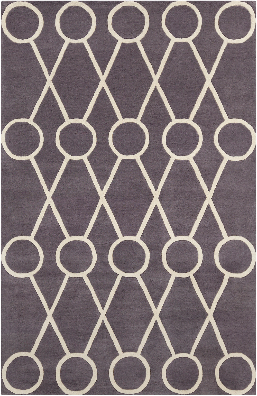 Chandra Rugs Stella 100% Wool Hand-Tufted Contemporary Wool Rug Dark Grey/Cream 8' x 10'