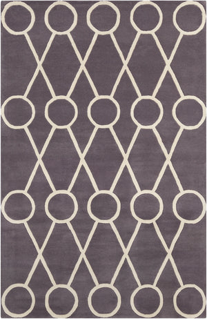 Chandra Rugs Stella 100% Wool Hand-Tufted Contemporary Wool Rug Dark Grey/Cream 8' x 10'