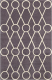 Chandra Rugs Stella 100% Wool Hand-Tufted Contemporary Wool Rug Dark Grey/Cream 8' x 10'