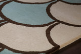 Chandra Rugs Stella 100% Wool Hand-Tufted Contemporary Wool Rug Cream/Blue/Brown 8' x 10'