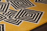 Chandra Rugs Stella 100% Wool Hand-Tufted Contemporary Wool Rug Yellow/Cream/Black 8' x 10'