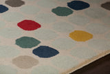 Chandra Rugs Stella 100% Wool Hand-Tufted Contemporary Wool Rug Cream/Beige/Red/Yellow/Blue 8' x 10'