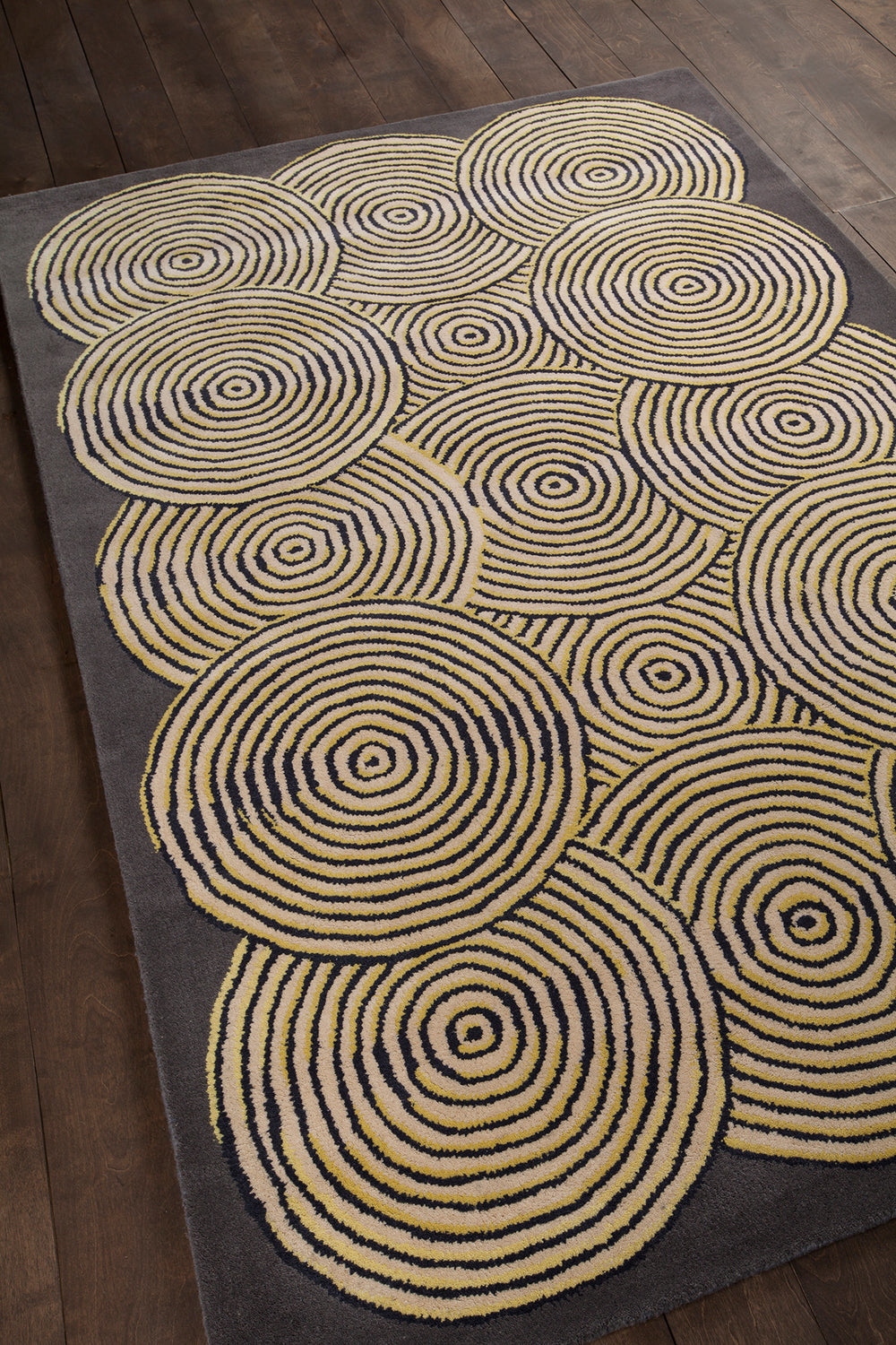 Chandra Rugs Stella 100% Wool Hand-Tufted Contemporary Wool Rug Grey/Cream/Yellow 8' x 10'