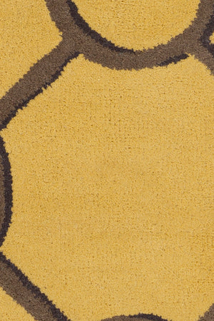 Chandra Rugs Stella 100% Wool Hand-Tufted Contemporary Wool Rug Yellow/Brown 8' x 10'
