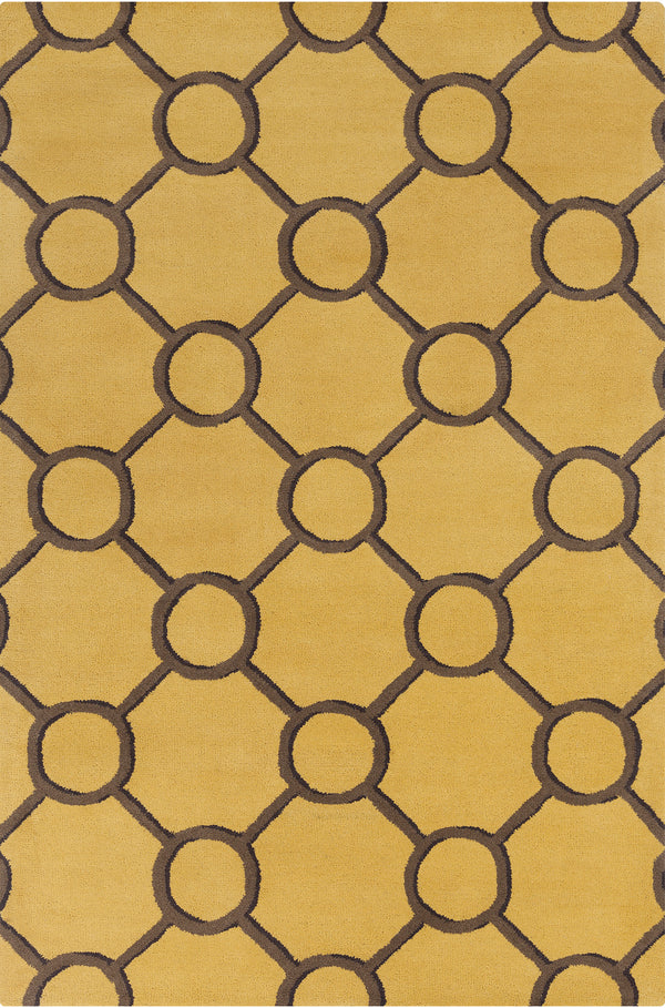 Chandra Rugs Stella 100% Wool Hand-Tufted Contemporary Wool Rug Yellow/Brown 8' x 10'