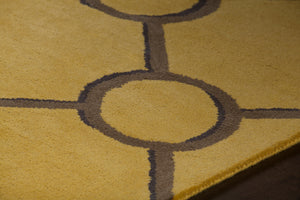 Chandra Rugs Stella 100% Wool Hand-Tufted Contemporary Wool Rug Yellow/Brown 8' x 10'