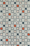 Chandra Rugs Stella 100% Wool Hand-Tufted Contemporary Wool Rug Grey/White/Orange 8' x 10'