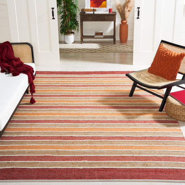 Safavieh Striped Kilim 316 Hand Woven 70% Jute/20% Cotton/and 10% Wool Contemporary Rug STK316P-8