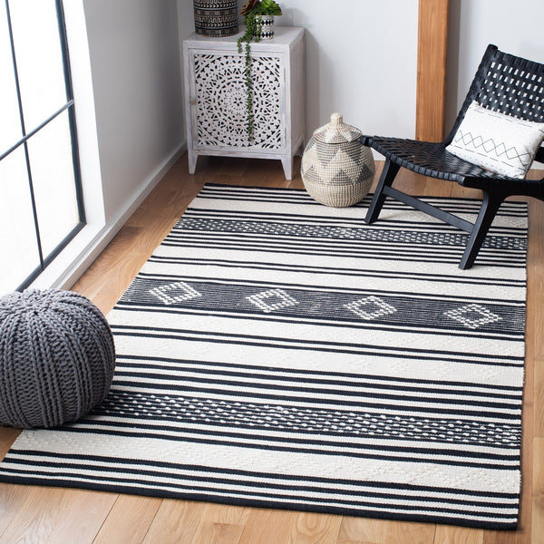 Striped Kilim Hand Woven Rug | 90% Cotton & 10% Wool | Stylish and Durable Home Décor from India