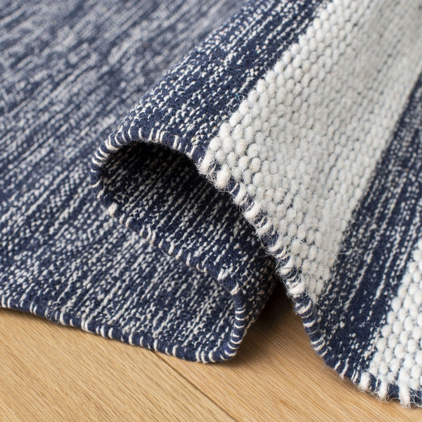 Striped Kilim Hand Woven Rug – Luxurious 90% Cotton & 10% Wool for a Cozy, Elegant Home Décor