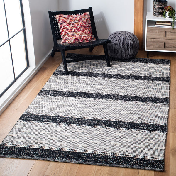 Striped Kilim 518 Hand Woven Cotton Pile Rug - Stylish, Durable, and Ethically Crafted Home Decor