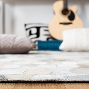 Studio Leather 226 Flat Weave 100% Hair On Leather Pile 0 Rug Ivory / Grey 100% Hair on Leather Pile STL226F-5