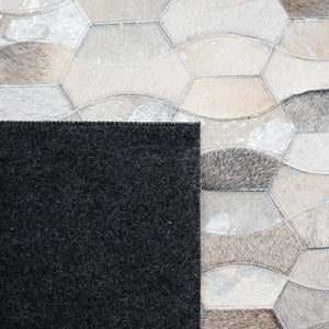 Studio Leather 226 Flat Weave 100% Hair On Leather Pile 0 Rug Ivory / Grey 100% Hair on Leather Pile STL226F-5