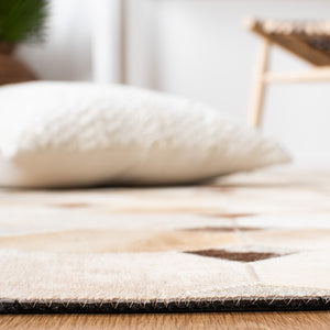 Studio Leather 228 Flat Weave 100% Hair On Leather Pile 0 Rug Ivory / Brown 100% Hair on Leather Pile STL228A-5