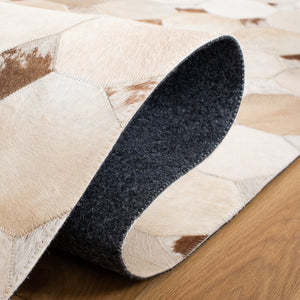 Studio Leather 228 Flat Weave 100% Hair On Leather Pile 0 Rug Ivory / Brown 100% Hair on Leather Pile STL228A-5