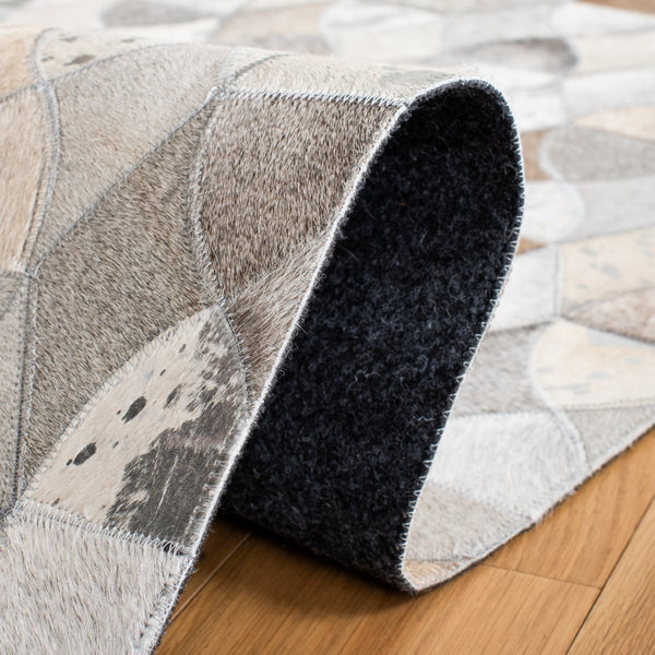 Studio Leather 231 Flat Weave 100% Hair On Leather Pile 0 Rug Ivory / Grey 100% Hair on Leather Pile STL231F-5