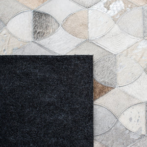 Studio Leather 231 Flat Weave 100% Hair On Leather Pile 0 Rug Ivory / Grey 100% Hair on Leather Pile STL231F-5