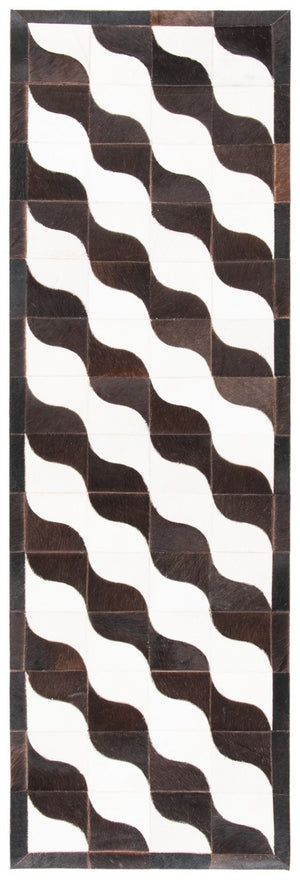 Safavieh Studio Leather 800 Hand Woven 70% Leather/30% Felted Cloth Natural Hide Rug STL801Z